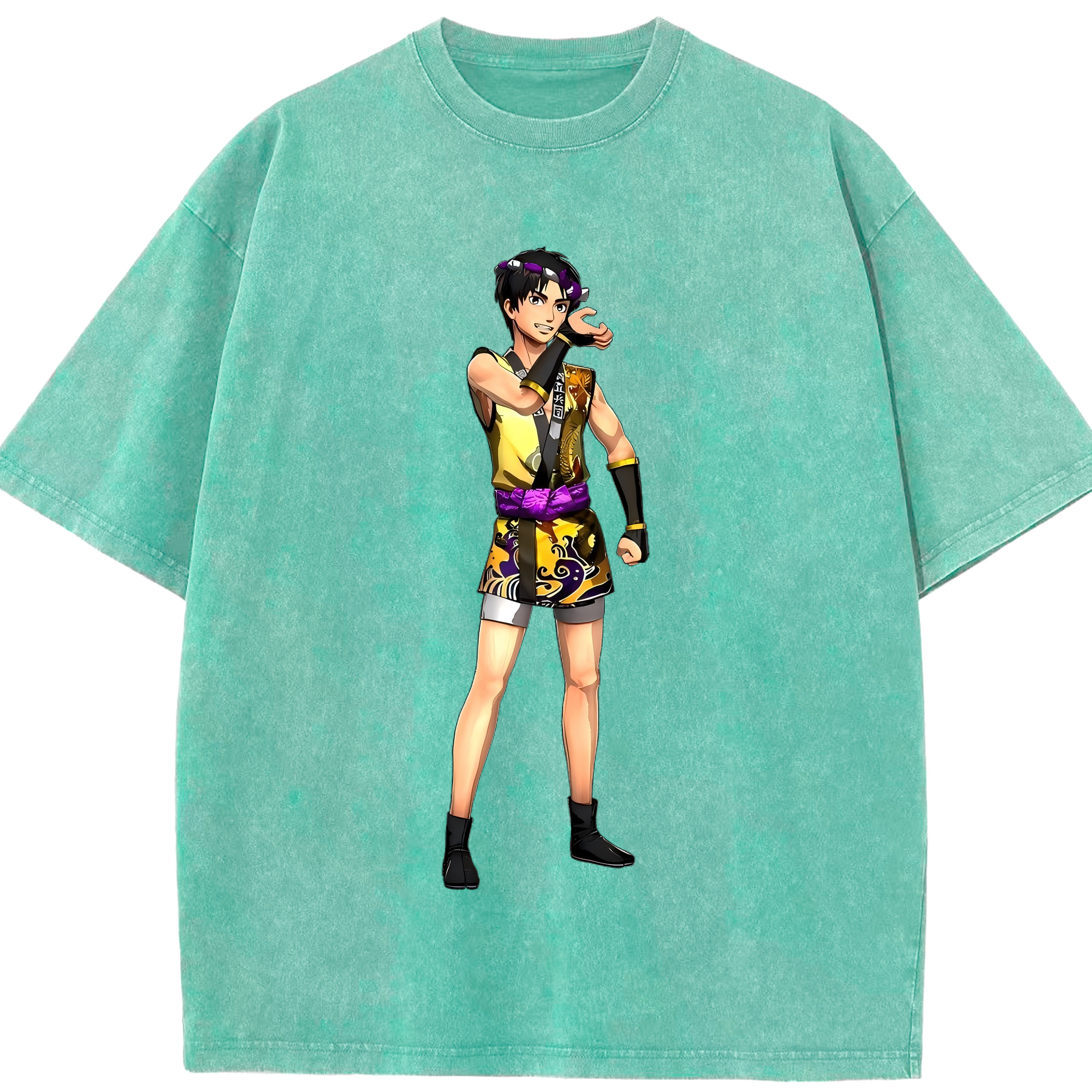 （画像用） 進撃の巨人 リヴァイ·アッカーマン Attack on Titan Levi Ackerman 綿100% ヴィンテージ風 半袖Tシャツ（フロントプリント）